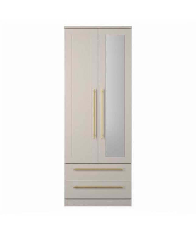 Welcome Haworth - Tall 2 Door Mirror 2 Drawer Wardrobe