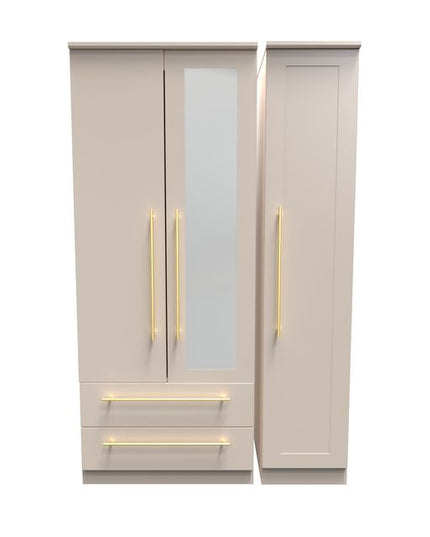 Welcome Haworth - Tall 3 Door Mirror + Drawer Wardrobe