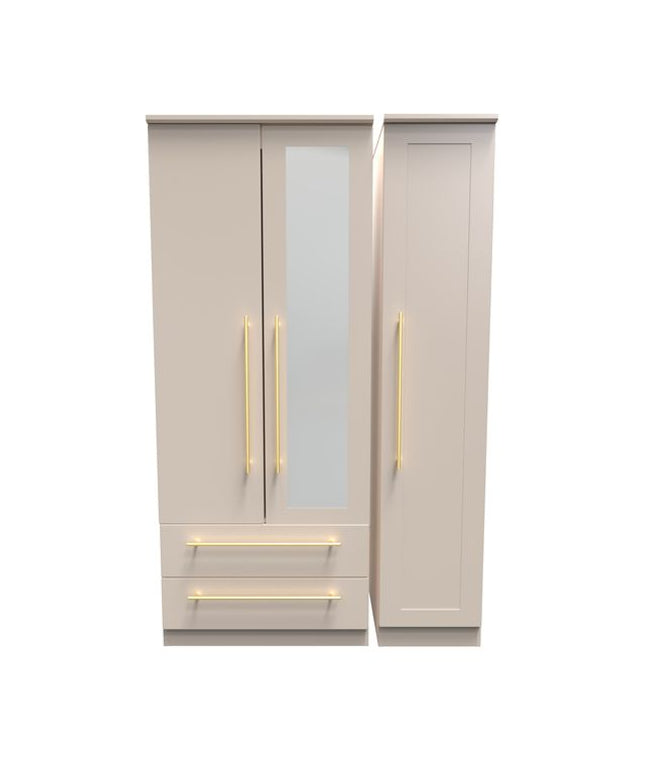 Welcome Haworth - Tall 3 Door Mirror + Drawer Wardrobe