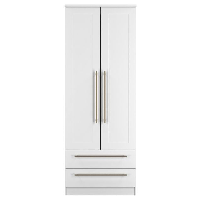 Welcome Haworth - Tall 2 Door Plain 2 Drawer Wardrobe