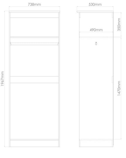 Welcome Haworth - Tall 2 Door Plain Wardrobe