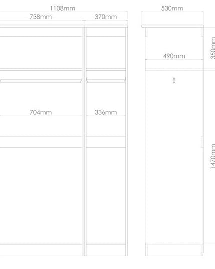 Welcome Haworth - Tall 3 Door Mirror Wardrobe