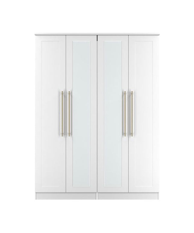 Welcome Haworth - Tall 4 Door Centre Mirror Wardrobe