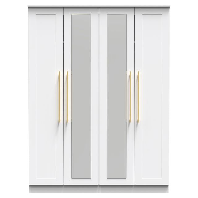 Welcome Haworth - Tall 4 Door Centre Mirror Wardrobe