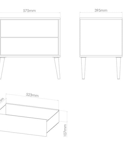 Welcome Hong Kong - 2 Drawer Midi Chest of Drawers