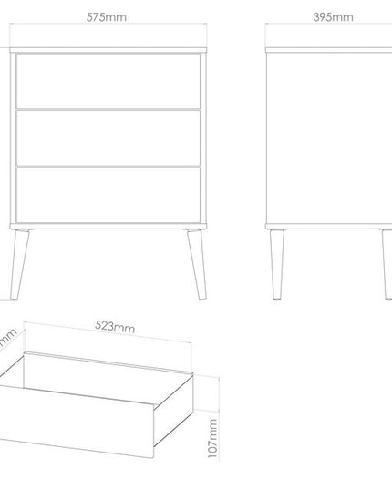 Welcome Hong Kong - 3 Drawer Midi Chest of Drawers