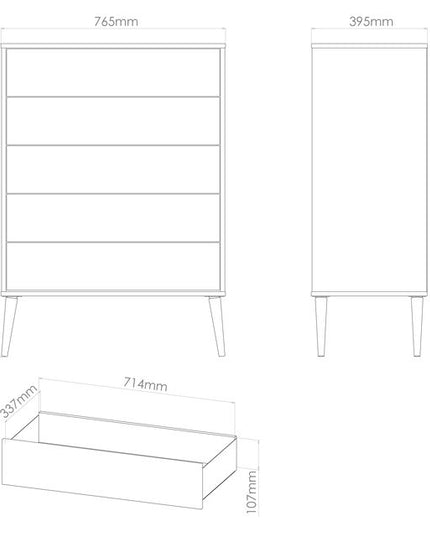 Welcome Hong Kong - 5 Drawer Chest of Drawers