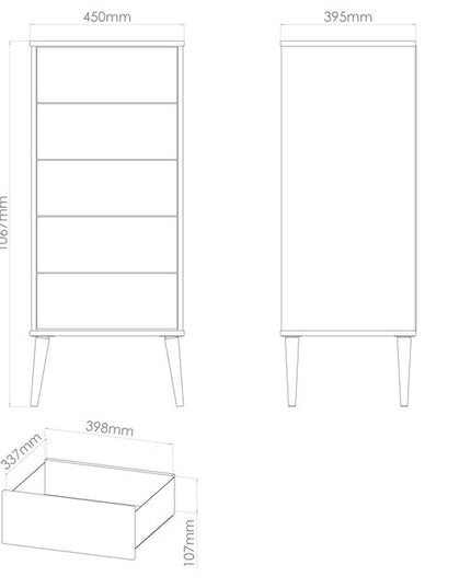 Welcome Hong Kong - 5 Drawer Bedside Table