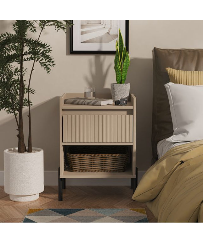 Welcome Osaka - 1 Drawer 1 Shelf Bedside Table