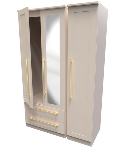Welcome Haworth - Tall 3 Door Mirror + Drawer Wardrobe