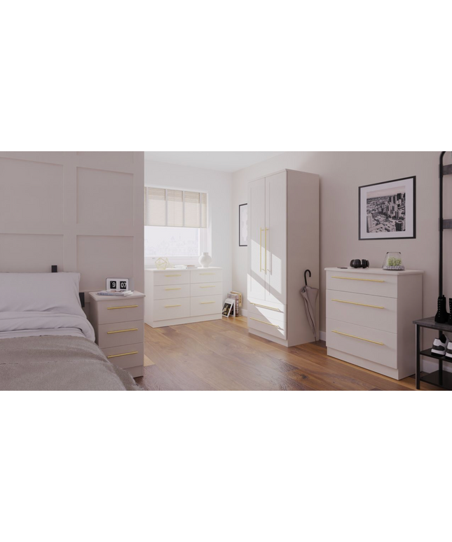 Welcome Haworth - Tall 2 Door Plain 2 Drawer Wardrobe